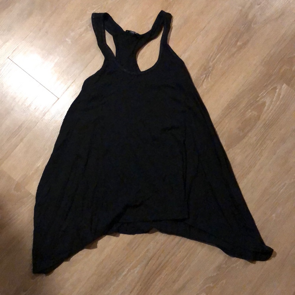 Express Black Shark bite tank w/ silver stitching